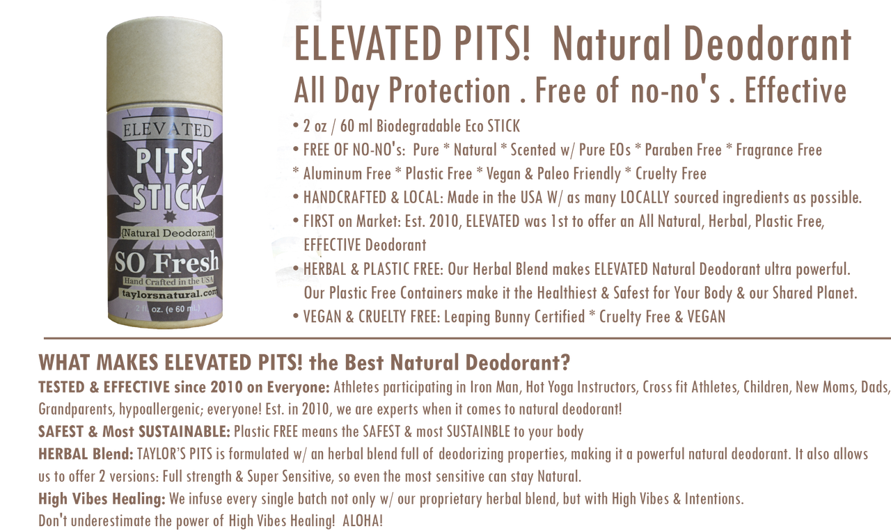ELEVATED – PITS! STICK Natural Deodorant – 2oz